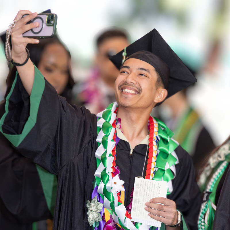 Graduating Student Taking Selfie